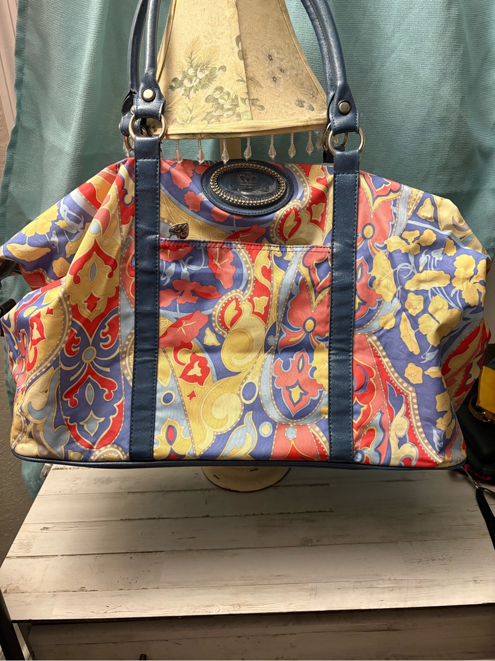 Kathy Van Zeeland Vintage Y2K Paisley Duffel Bag